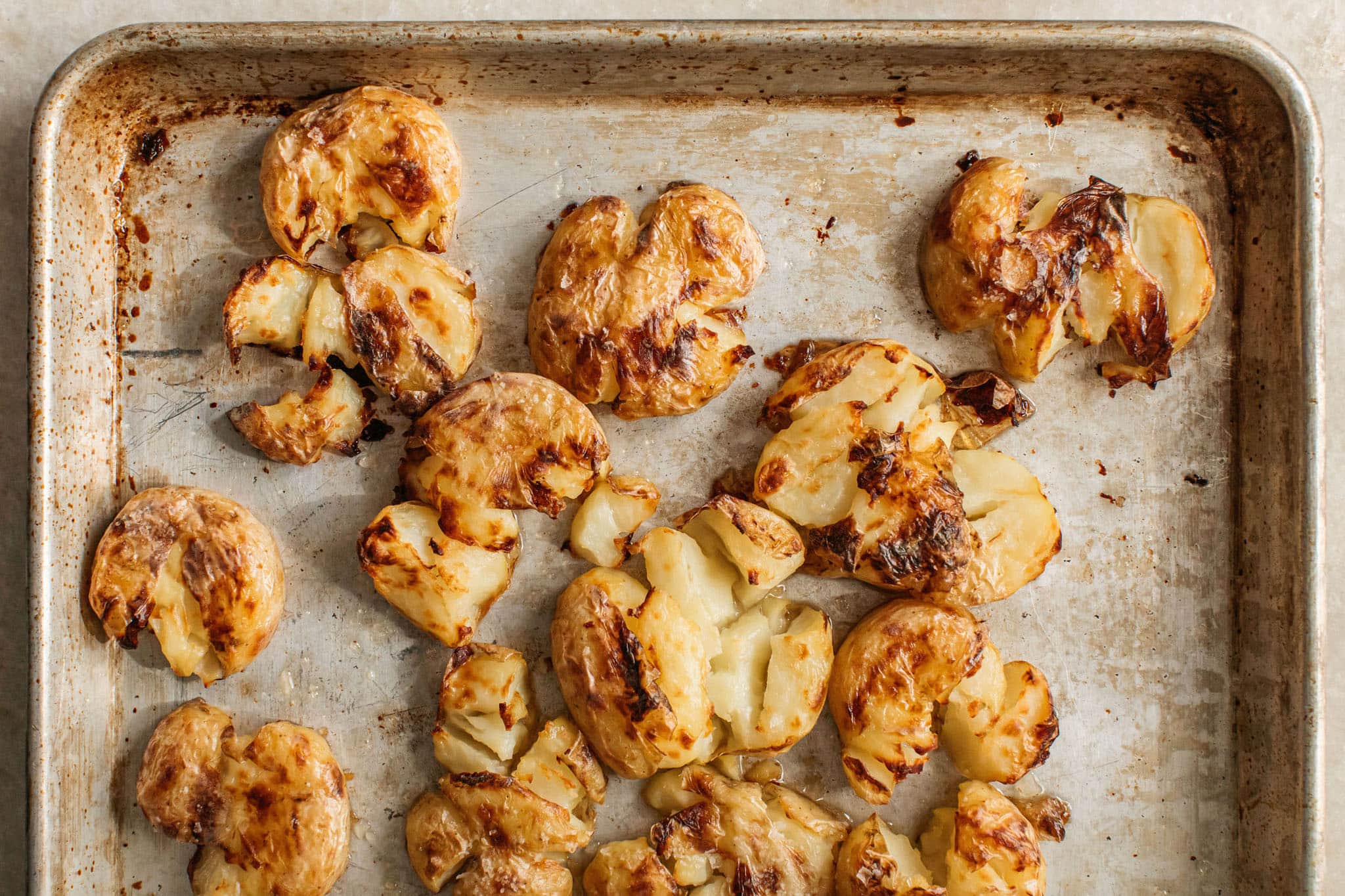 Crispy Smashed New Potatoes With Whipped Feta Recipe Seasonal Spuds